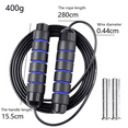 thumbnail image 2 of Quickwittc Weighted Jump Rope - For fitness , cardio, boxing , crossfit, endurance training, Jumping Exercise. Quickwittc blue black, 2 of 5