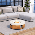 thumbnail image 2 of MOALCOFER 28'' Round Concrete Fire Pit Table,Dual-Texture Design with Lava Rocks and Cover, 2 of 7
