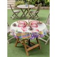 thumbnail image 5 of Outdoor Tablecloth with Umbrella Hole Zipper Easter Round Tablecloth 54" Waterproof Outside Table Cloth Spring Rabbit Ear Colorful Eggs Love Flowers Patio Table Cover Tablecloths for Picnic Party, 5 of 8