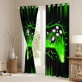 thumbnail image 3 of Castle Fairy Video Game Curtains Pack of 2 (42x84 Each) for Teens,Gradient Honeycomb Curtains Blackout,Black Green Bedroom Curtains,Breathable Home Decor, 3 of 6