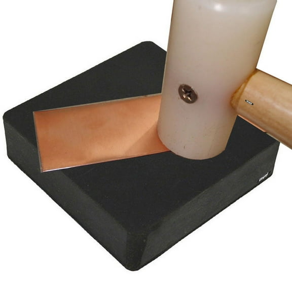 Jewelers Bench Block Rubber 4" x 4" Square 1" Thick Base For Steel Block Dapping