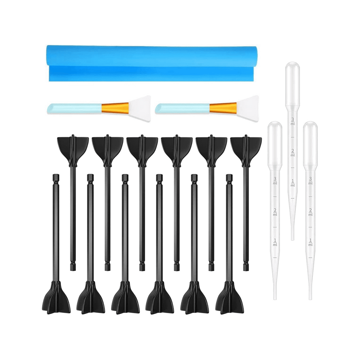 12 Resin Stirring Rods 1 Silicone Pad Pipette Dropper
