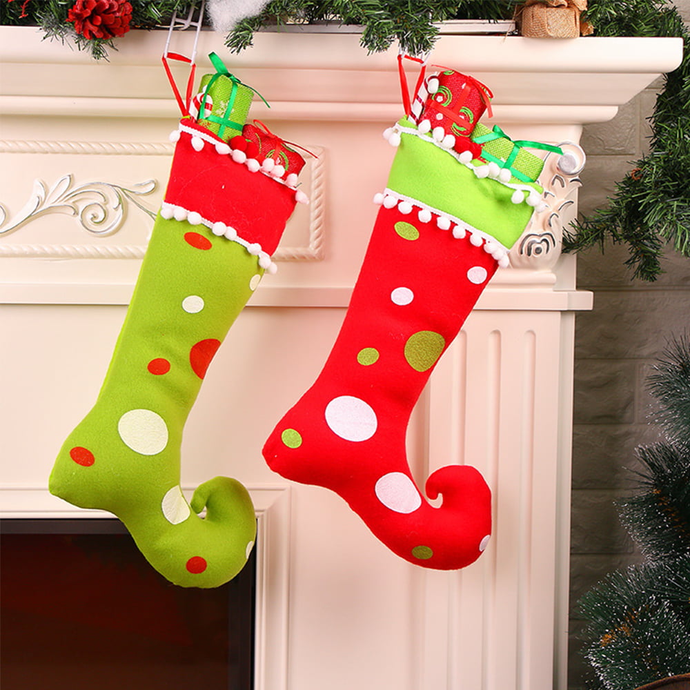 Details about   Christmas Stocking Santa Claus Candy Sock Bag Xmas Tree Hanging Decors Gift USA 