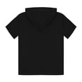 thumbnail image 4 of BRGZLK Little Boys Linen Short Sleeve Tops Casual Solid Color Button Down Summer Hawaiian Beach Lightweight Comfy Fashion Hoodies Tops Black 8-9 Years, 4 of 4