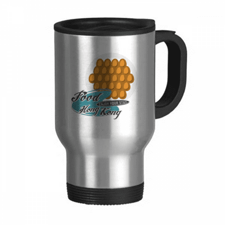 

Hong Kong Egg Puff China Art Deco Fashion Travel Mug Flip Lid Stainless Steel Cup Car Tumbler Thermos