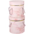 thumbnail image 5 of Valentines Flowers Box Handheld present Boxes Pink Color Round Cylinder Shape Flower Storage For Couples 2Pcs, 5 of 5