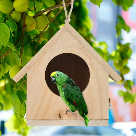 OAVQHLG3B Wooden Bird House, Hanging Birdhouse for Outside, Garden Patio Decorative Nest Box Bird House for Wren Swallow Sparrow Hummingbird Throstle Bird Box