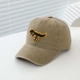thumbnail image 5 of Krdevn Yellow Dinosaur Embroidery Washed Kids Baseball Cap Soft Adjustable Casual Outdoor Sun Hat for Toddler Boys Girls, 5 of 6