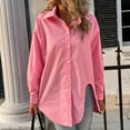 thumbnail image 2 of jsaierl Fashion Women Casual Lapel Long Sleeve Solid Color Shirt Top Single-Breasted Cardigan Blouse, 2 of 9