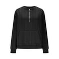 thumbnail image 7 of Xdegoge Quarter Zip Pullover Sweatshirts for Women Crewneck Long Sleeve Jacquard Trendy Tops Dressy Casual Fashion Sweat Shirts with Pocket, 7 of 7