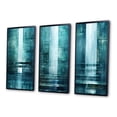 thumbnail image 3 of Designart "Turquoise Riverside Door to the Other Side II" Abstract Collages Framed Wall Art Set Of 3 - Turquoise Transitional Frame Gallery Wall Set For Home Decor, 3 of 6