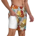 thumbnail image 3 of Picia Fall Maple Leaves pattern Mens Swim Trunks with Compression Liner Stretch Beach Shorts Quick Dry with Zipper Pockets No-Chafing Board Shorts-Small, 3 of 9