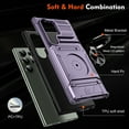 thumbnail image 4 of Decase Phone Case for Samsung Galaxy A15 with Screen Protector,Military Grade Shockproof Case  [TPU + PC] with Hidden Card Slots & Ring Kickstand Magnetic Car Mount for Galaxy A15,Violet, 4 of 8