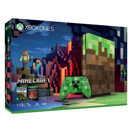 Restored Microsoft 23C00001 Xbox One S Minecraft Limited Edition 1TB Gaming Console with HDMI Cable (Refurbished)