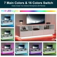 thumbnail image 3 of Heynemo 7-Color LED Lights Floating TV Stand with Storage Drawers for Living Room, White, 3 of 10
