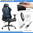 thumbnail image 2 of HD8000 Series Chaise Gaming avec Coussin Lombaire de Massage Bleu, 2 of 10