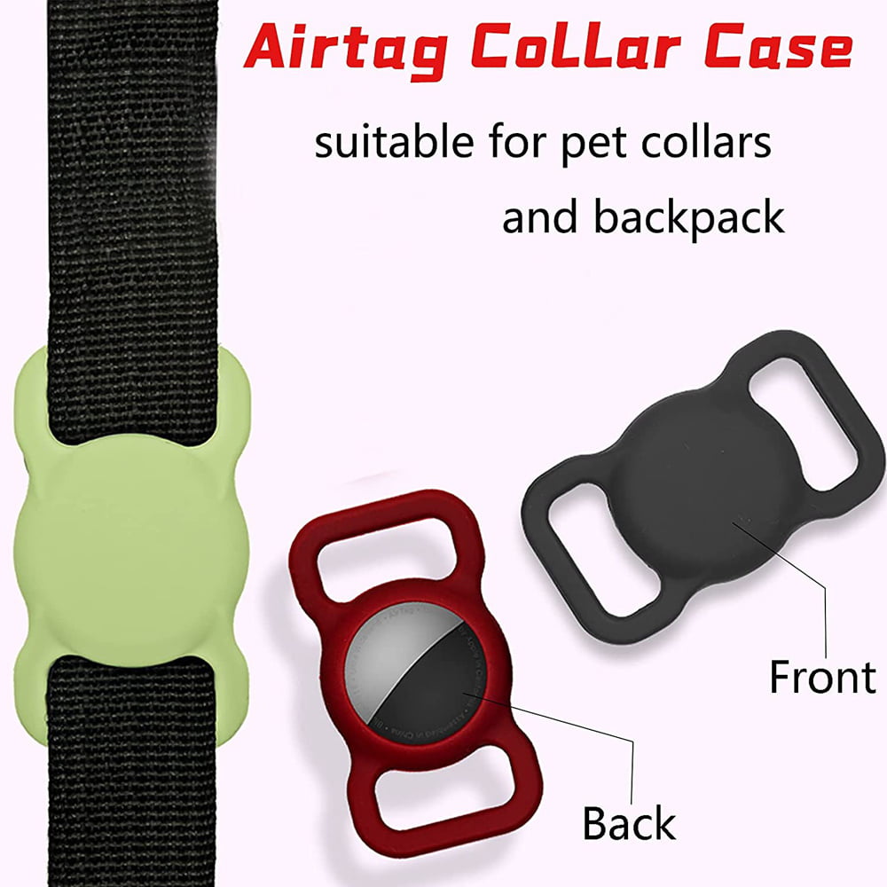 Slide On Sleeve Compatible with Apple Airtag 2021 Pink Silicone Case Compatible with Airtag Pet Collar Protective Cover for Dog Strap Band 