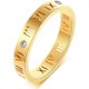 thumbnail image 1 of UBIUO Openwork Roman Numerals Ring for Women Girls of Stainless Steel & CZ Setting Silver/Rose Gold/Gold Plated - -, 1 of 3