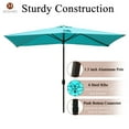 thumbnail image 3 of 6.5 x 10ft Rectangular Patio Umbrella Outdoor Market Table Umbrella with Push Button Tilt and Crank for Garden(Light Blue), 3 of 14