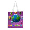 thumbnail image 1 of Wonderoos Bolso de tela con estampado de lienzo para mujer, bolsa de compras reutilizable y estética, con cremallera interior, regalo para mujer,38*45cm., 1 of 6