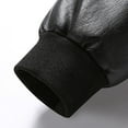 thumbnail image 4 of Fayshow0 Men'S Jackets Clearance Sale $12 Men's Spring And Fashion Casual Stand-up Collar Zipper Long Sleeve Hoodless Leather Jacket/jacket Black, 4 of 8