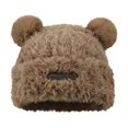 thumbnail image 5 of Gorro de punto con protección para las orejas de oso de peluche de estilo coreano, bonito gorro de lana pequeño con aspecto de cara a la moda, 5 of 5