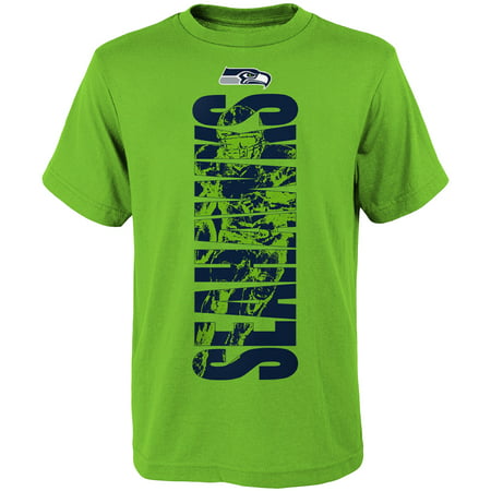 Youth Neon Green Seattle Seahawks Side T-Shirt