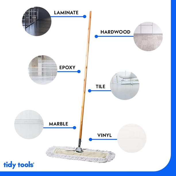 Commercial Dust Mop & Floor Sweeper, Reusable Head, Panama