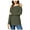 Green - dustyolive, variant on bar III Womens Cold-Shoulder Pullover Sweater, Black, XX-Small