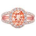 thumbnail image 7 of Solitaire with Accents Engagement Ring for Women - 2.6ct Simulated Red Diamond in 14K Rose Gold Promise Ring, 7 of 7