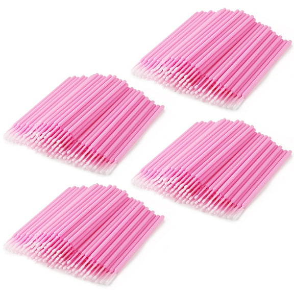 400 PCS Disposable Micro Applicator Brush, Latisse Application Brushes Micro swabs Eyelash Extension Brushes for Eyelashes Extensions and Makeup Application - Pink