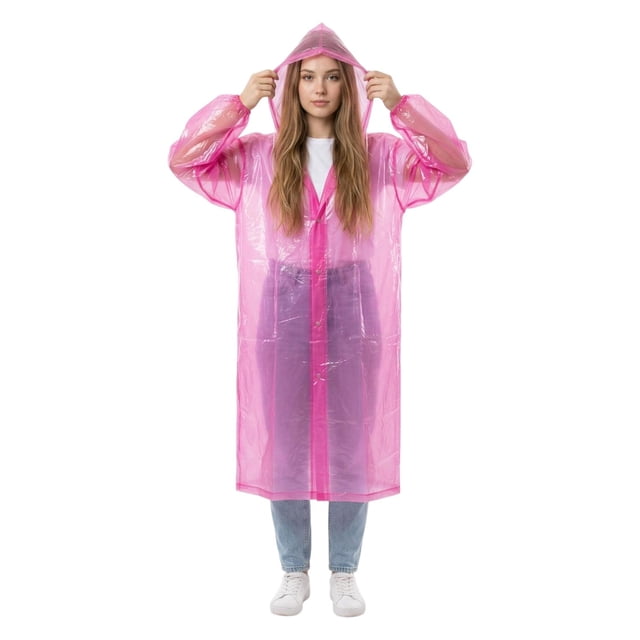 Impermeable Para Adultos Tipo Gabardina Poncho Contra Lluvia rosa 120 x 70 cm