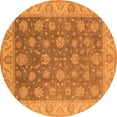 thumbnail image 1 of Ahgly Company Indoor Round Oriental Orange Traditional Area Rugs, 4' Round, 1 of 4