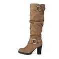 thumbnail image 3 of Pennysue Women's Fashion Knee High Boots With Chunky Heel Winter Warm Size Zippers Boots With Buckle Design Size 6.5M, 3 of 6