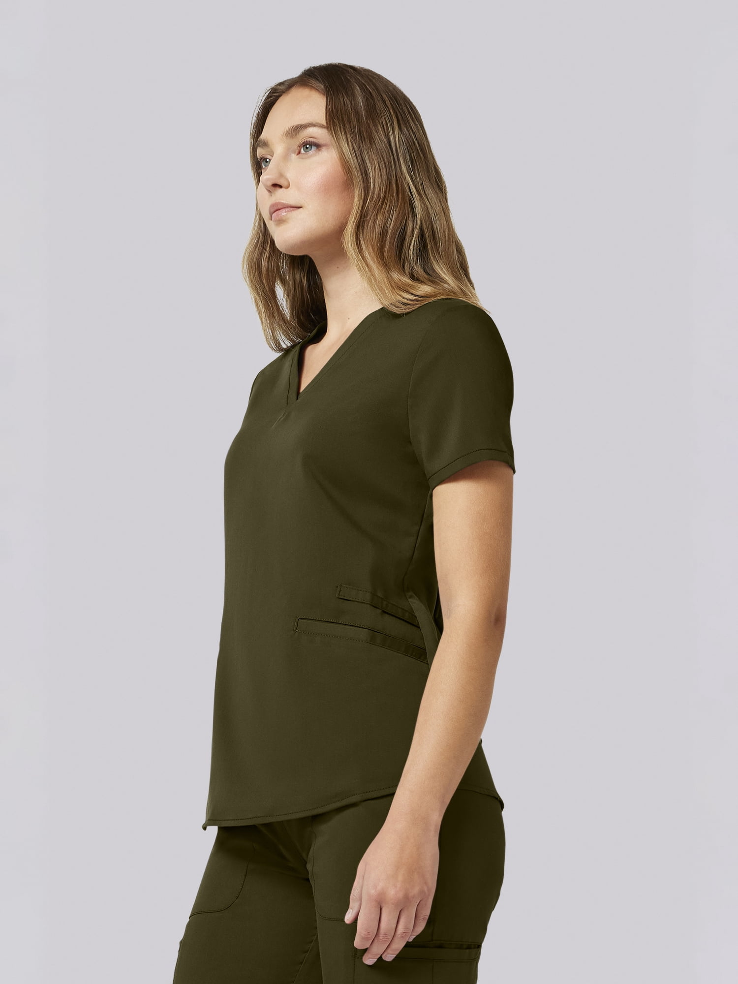 Scrubstar Ultimate Women’s Antimicrobial Welt Pocket V-Neck Scrub Top, Sizes XS–3XL