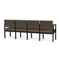 thumbnail image 5 of Chaise d'Attente de Réception en Acier Lenox 4 Places / Acier Noir / Brun / Brun, 5 of 5