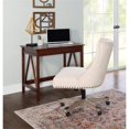 thumbnail image 3 of Pemberly Row Contemporary Wood Upholstered Office Chair in Natural Beige, 3 of 11