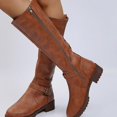 thumbnail image 2 of WAVSUF Women's Mid Calf Boots Side Zip Wide Width Round Toe Winter Daily Trendy Boots Brown 6, 2 of 9