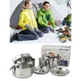 thumbnail image 4 of Bingirl 8 PCS Camping Cookware Mess Kit Stainless Steel Lightweight Durable Cookware With Cups Plate Pot Dishes Pan For Camping Backpacking Outdoor Cooking Picnic, 4 of 9