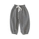 thumbnail image 1 of Odeerbi 2-12 Años Niños Niñas Pantalones de Algodón de Rayas Entrenamiento Deportivo Jogger Pantalones Joggers Respirables Pantalones de Linterna Pantalones de Haren, 1 of 4