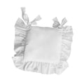 thumbnail image 3 of Chair Cushion with Ruffles Breathable Farmhouse Style Buttocks Pad 37Cmx37cm Soft Chair Cushion for Kitchen Chair Pad Courtyard Decoration White, 3 of 9
