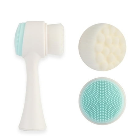 Double-Sided Silicone 3D Facial Cleanser Brush Massage Soft Hair Brush Acne Pimple Remover Blackhead Clean Massage