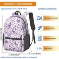 thumbnail image 3 of Butterfly and Floral Purple Pattern 17" School Backpacks for Teens,Waterproof Oxford Fabric,S-Shape Padded Straps for School,Travel,Hiking,Camping, 3 of 6