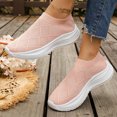 thumbnail image 2 of Domzle Womens Slip on Walking Shoes Comfort Lightweight Casual Sneakers | Non-Slip Breathable Sock Work Shoes Mesh Sport Casual Fashion Tennis Running Sneakers Pink, 2 of 9