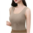 thumbnail image 2 of Thermal Tank Tops Women Underwear Tops Sleeveless Undershirt Cotton Camisole Women Warm Base Layer for Women Khaki XXL, 2 of 4