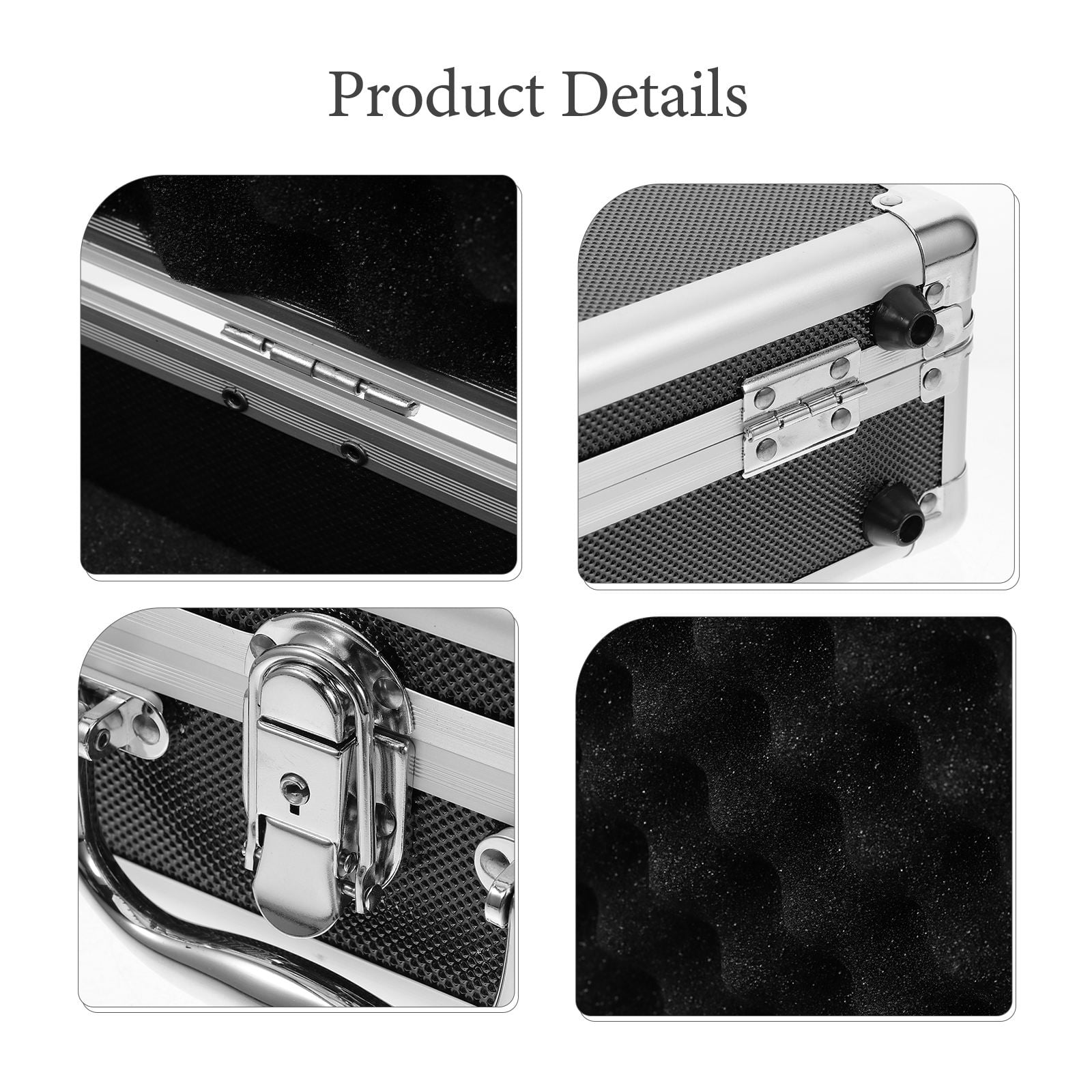 Raindrops Aluminum Briefcase With Lock Hard Case Metal Briefcase Toolbox Case With Handle For Travel Luggage Cash Storage Parts Medications