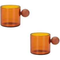 2 Pack Insulated Coffee Mug with Lid Glass Cup Rounded Mouth Travel Office