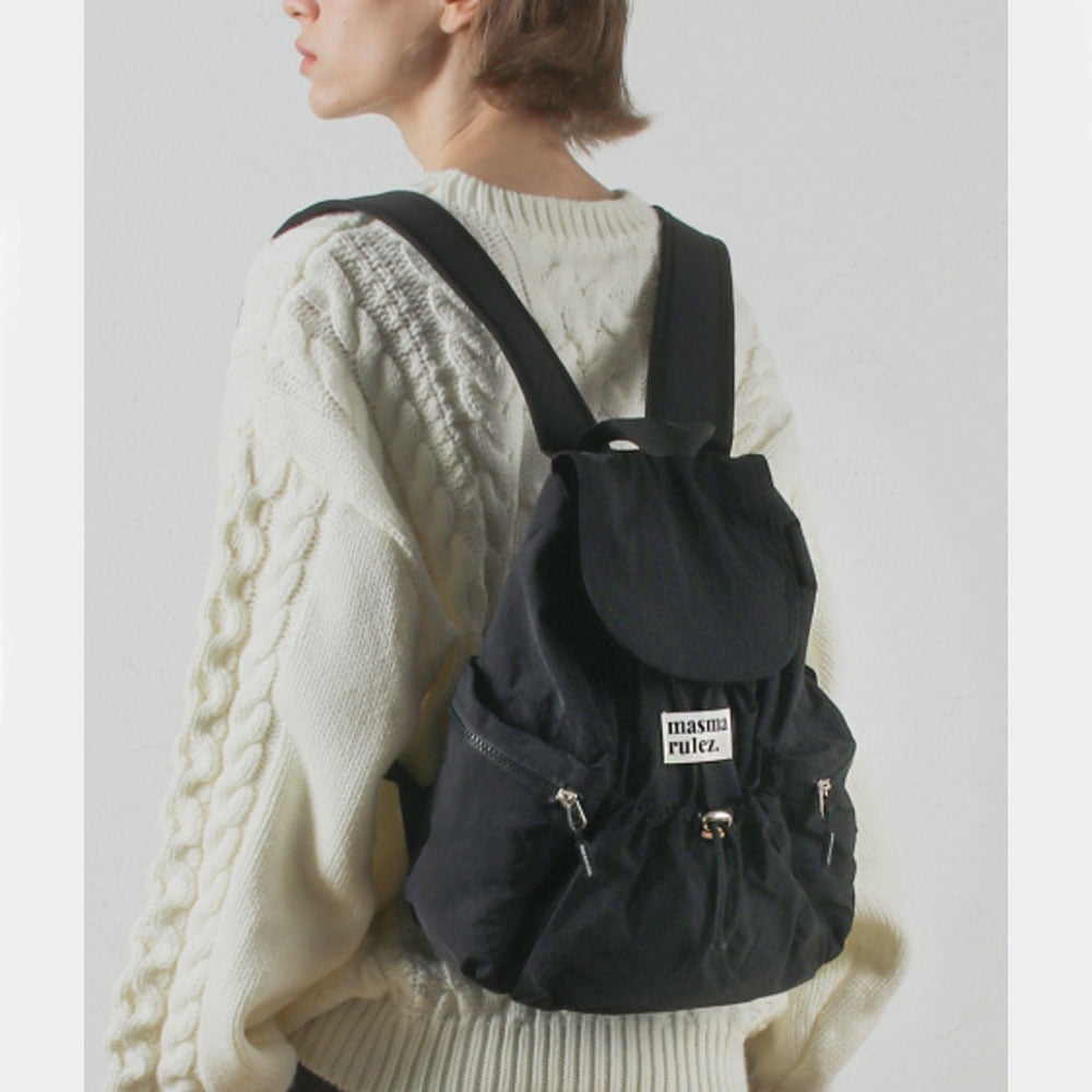 Masmarulez] String flap backpack _ Mini black - Walmart