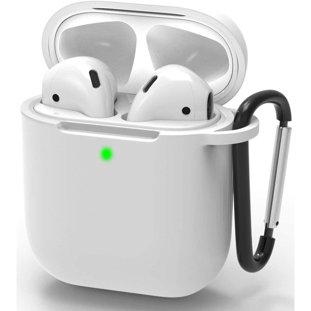 Silikonhülle Für AirPods Schutzhülle Stoßfeste & Staubdicht Hülle für AirPods Case Kompatibel mit AirPods 1&2 Front-LED Sichtbar Tasche Abdeckung Haut mit Karabiner BANYUO Electrónica
