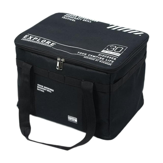Bolso de almacenamiento de campamento Case de almacenamiento portátil para el jardín de cocción al aire libre Negro